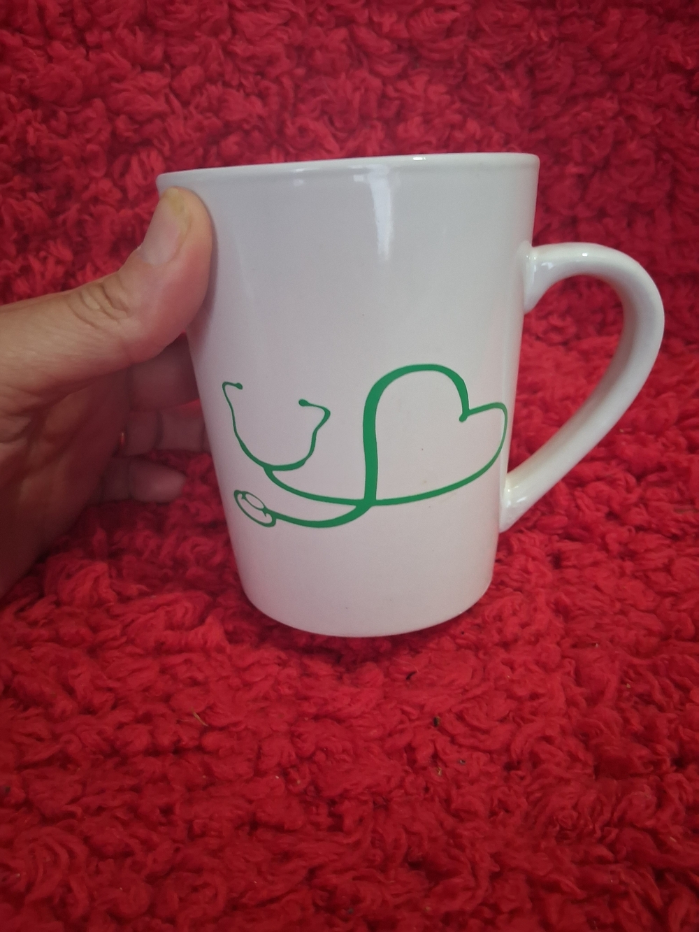 Royal Norfolk White Mug with Green Medical-Style Text - Picture 2 of 4